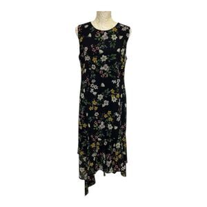 Calvin Klein Floral Midi Dress – Size 12 Sleeveless High‑Low